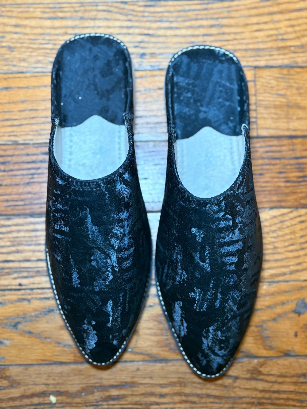Black Velvet Slip-On Women’s Mules